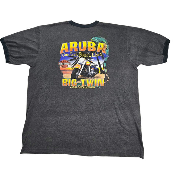 Harley Davidson T-Shirt Aruba Big Twin Made in USA 2XL 2005 Vintage Y2K - Picture 2 of 9